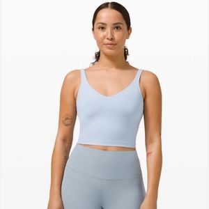 Align Blue Linen Crop Tank Top Size 6